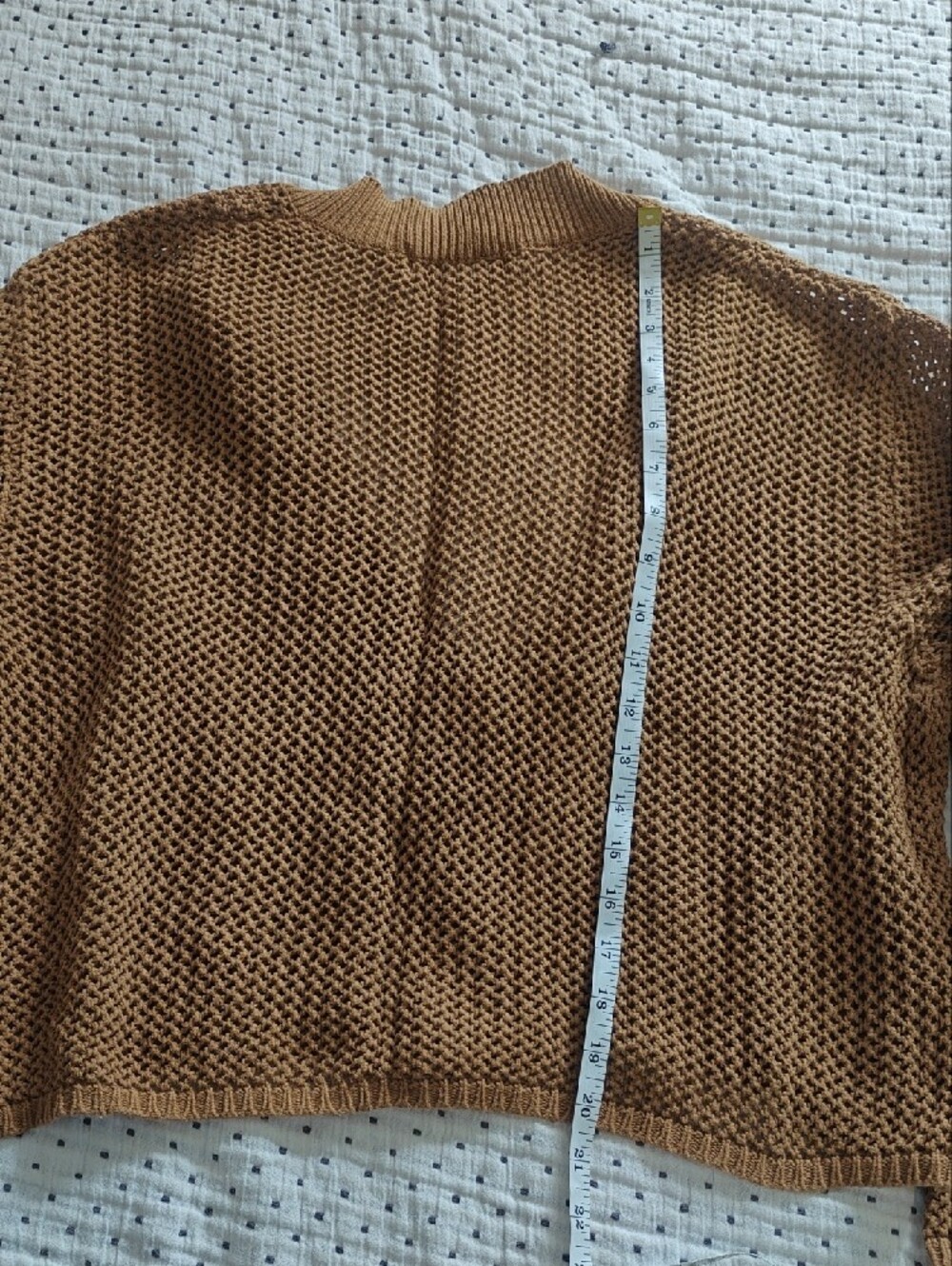 Jones New York Open-Weave Button Cardigan in Warm Tan - Picture 4 of 4